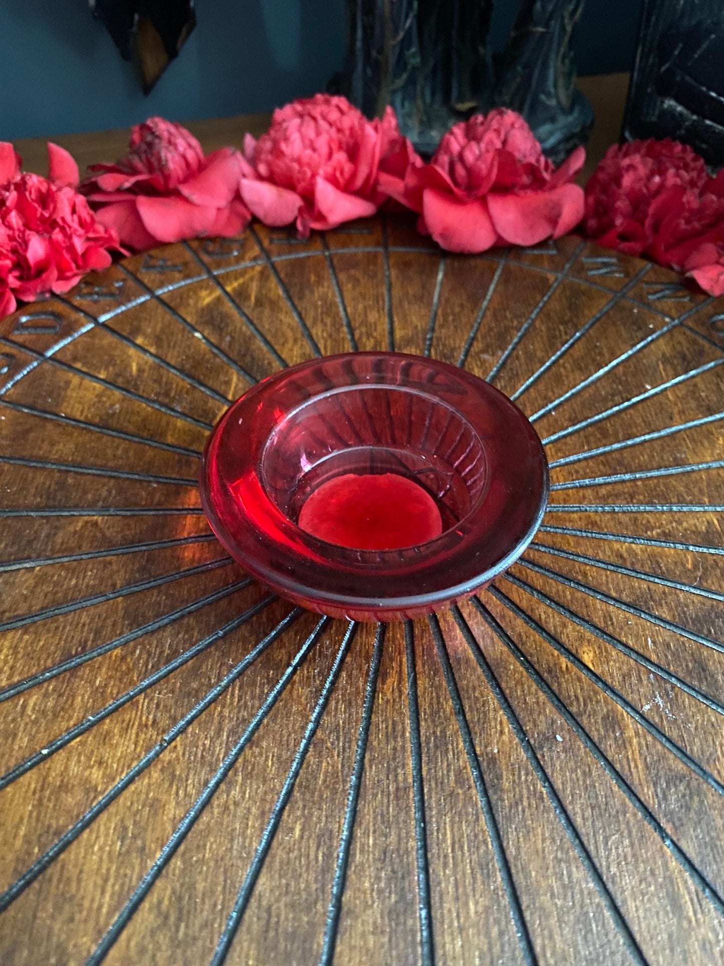 Red Glass Tealight Holder