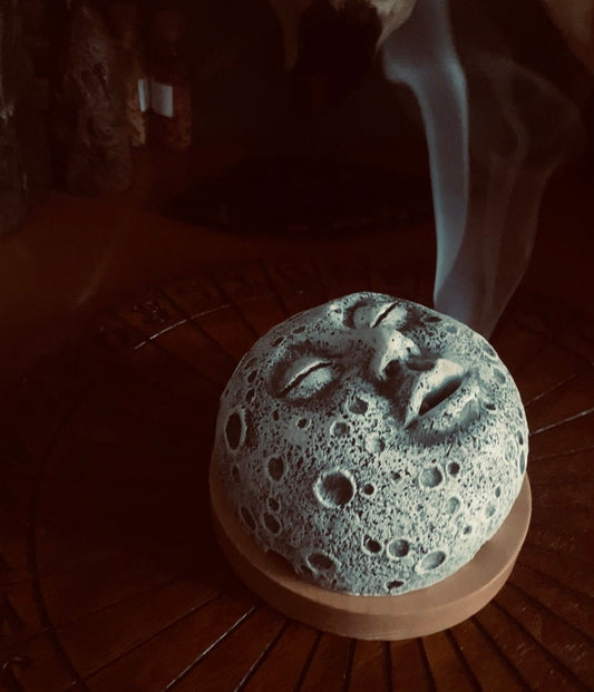 Moonface Incense Cone Holder